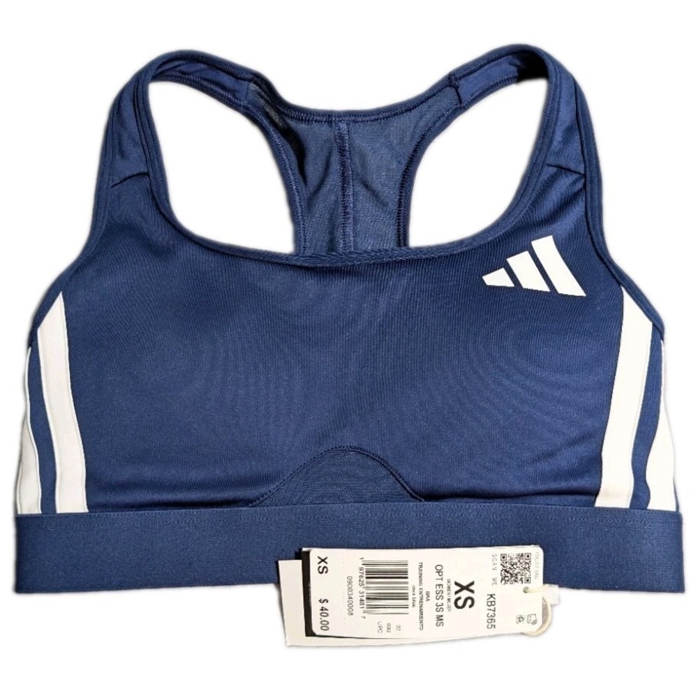 Adidas Training Sports Bra Womens‎ XS Dark Blue Racerback Medium Support NWT